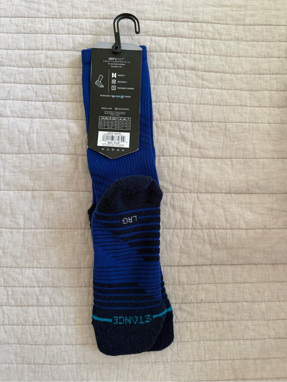 Stance Men's Blue Performance Crew Socks with Teal Accent